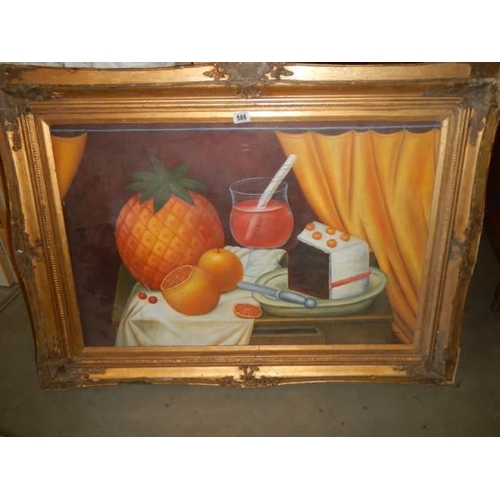 586 - A gilt framed still life study, COLLECT ONLY,.