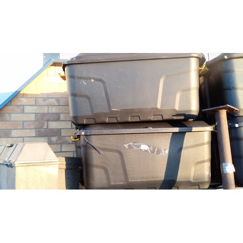 321 - 2 x 145 Litre plastic boxes on Wheels