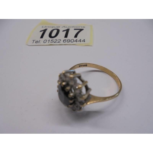 1017 - A 9ct gold ring, size N, 2.58 grams.