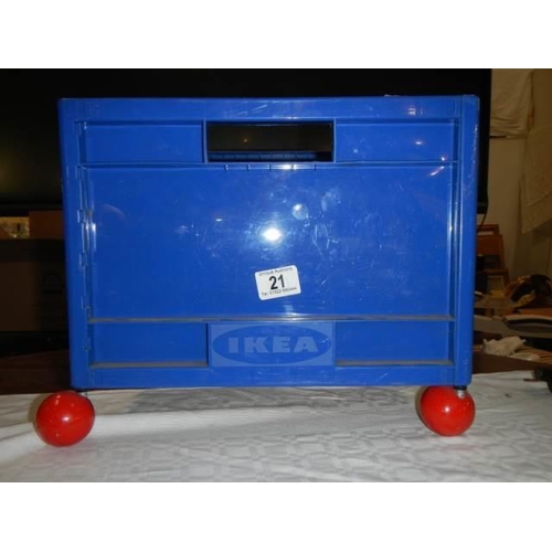 21 - An Ikea box on wheels. COLLECT ONLY.