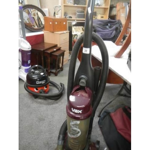 30 - A Vax 1500 vacuum cleaner in working order, COLLECT ONLY.