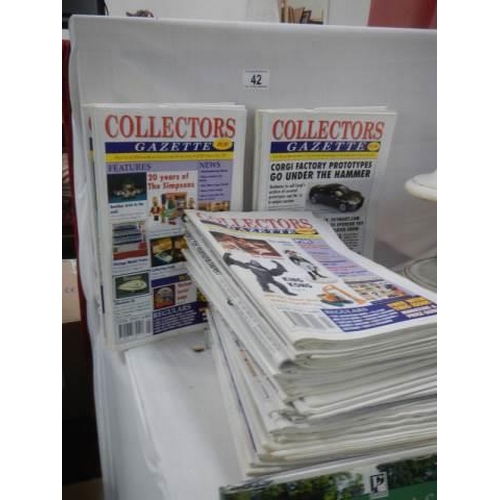 42 - A quantity of Collector's Gazette magazines.