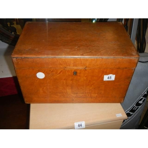 45 - An old wooden file box (no bottom).