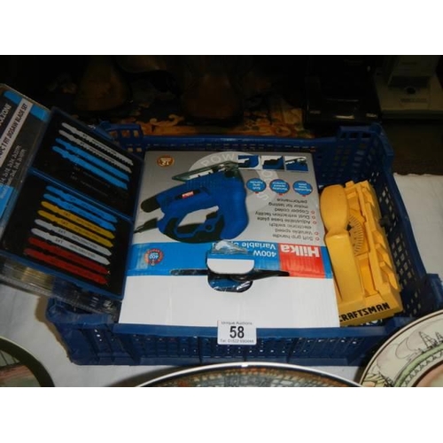 58 - A Hilka 400w jigsaw with blades, COLLECT ONLY.