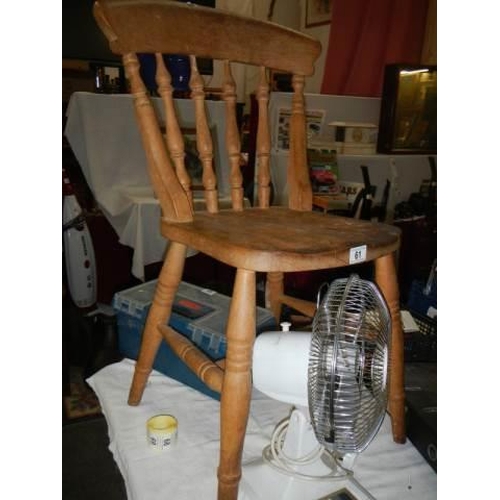 61 - A pine kitchen chair, COLLECT ONLY.