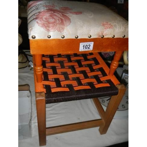 102 - 3 old foot stools, COLLECT ONLY.