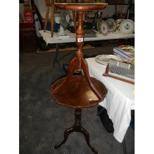 67 - Two tripod wine tables, COLLECT ONLY.