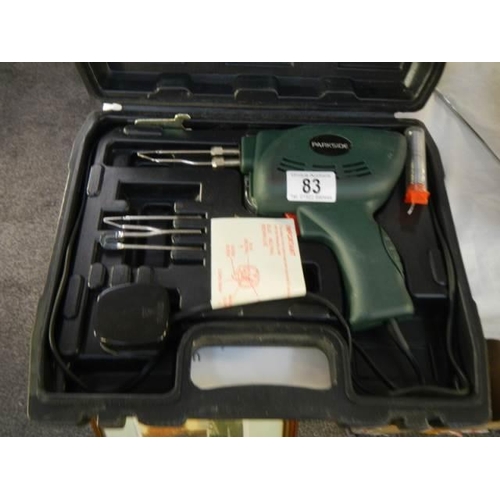 83 - A cased Parkside soldering gun.