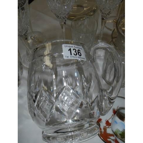 136 - A mixed lot of glass jugs and other glassware, COLLECT ONLY.