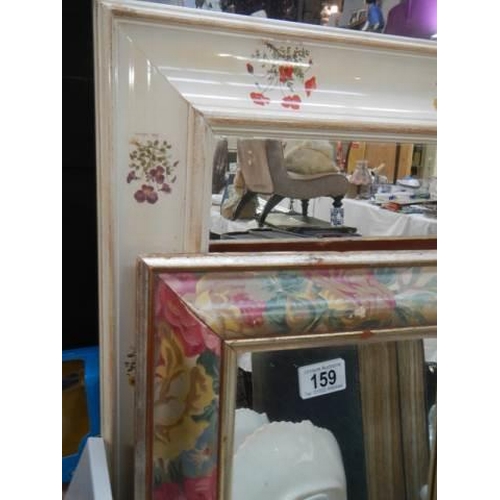 159 - 3 modern framed mirrors, COLLECT ONLY.