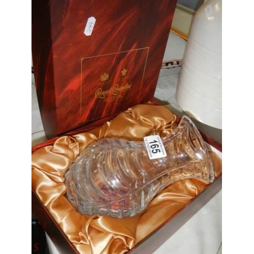 165 - A boxed Royal Brierley crystal vase.