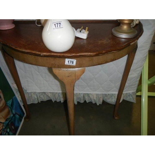 176 - A 'D' shaped hall table, COLLECT ONLY.