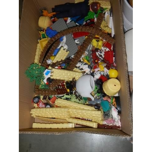 191 - A box of farm related toys.