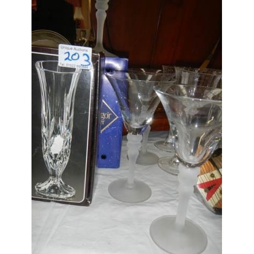 203 - A quantity of cocktail glasses etc.,