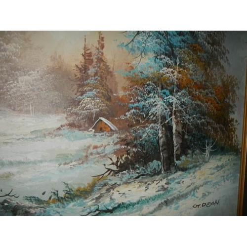 270 - A framed winter scene signed C T Dean, COLLECT ONLY.