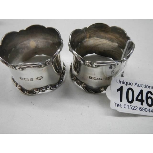 1046 - Two good quality silver napkin rings,