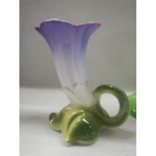 1100 - A Carlton ware lily shaped vase and a Raybur vase.