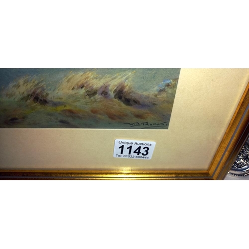 1143 - A framed and glazed watercolour rural scenes by W. B Thomas