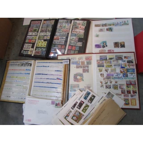 1197 - A quantity of stamps in albums and loose.