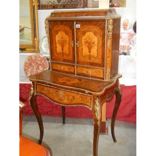 1486 - A marquetry inlaid ladies writing desk, COLLECT ONLY.