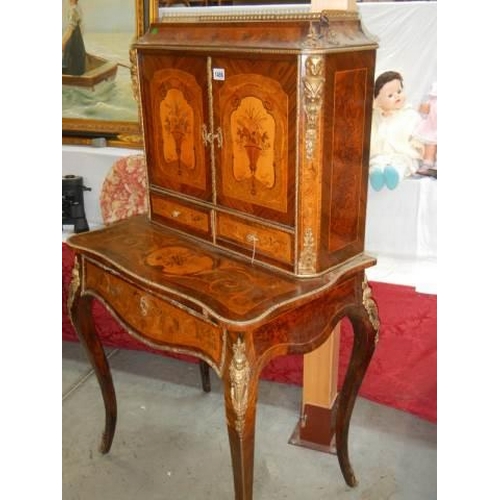 1486 - A marquetry inlaid ladies writing desk, COLLECT ONLY.