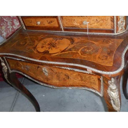 1486 - A marquetry inlaid ladies writing desk, COLLECT ONLY.