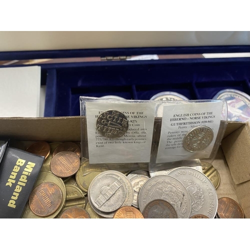 1200C - A collection of silver World Cup 90 coins and other coins including notes