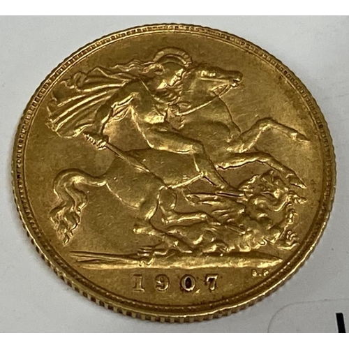 1100H - A 1907 Gold Half Sovereign