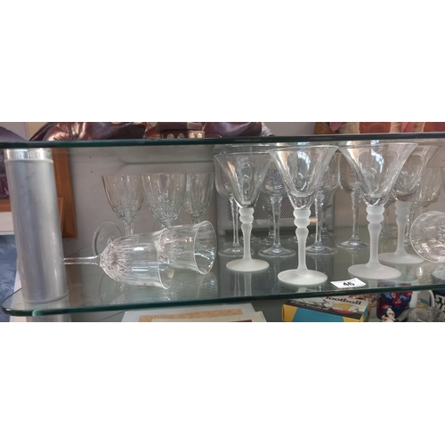 46 - A selection of wine glasses