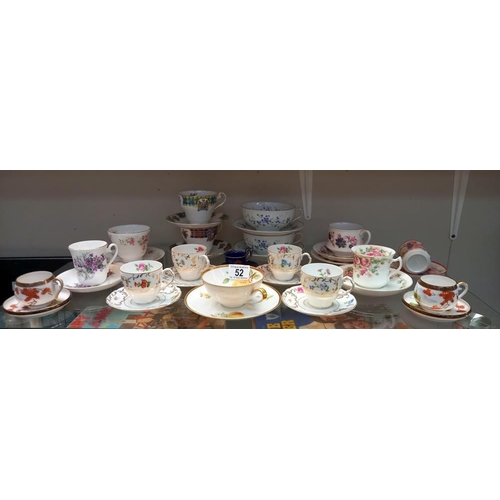 52 - A mixed lot of tea cups and saucers, COLLECT ONLY