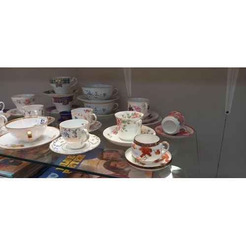 52 - A mixed lot of tea cups and saucers, COLLECT ONLY