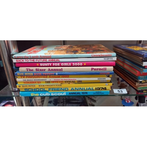 53 - A quantity of children's annuals etc