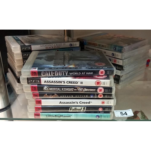 54 - A collection of 23 boxed PS3 games including Assassins Creed etc