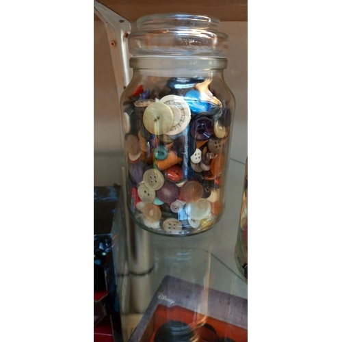 60 - 3 glass jars of vintage buttons