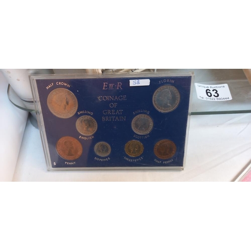 64 - 3 presentation coin sets, 1965, 1967 and 1958