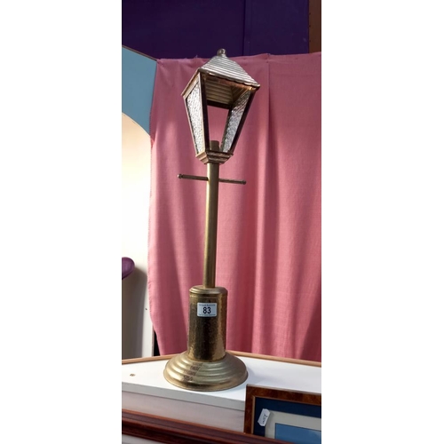 83 - A street lamp table lamp, missing 2 glass panels COLLECT ONLY