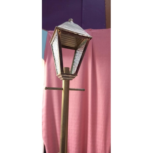 83 - A street lamp table lamp, missing 2 glass panels COLLECT ONLY