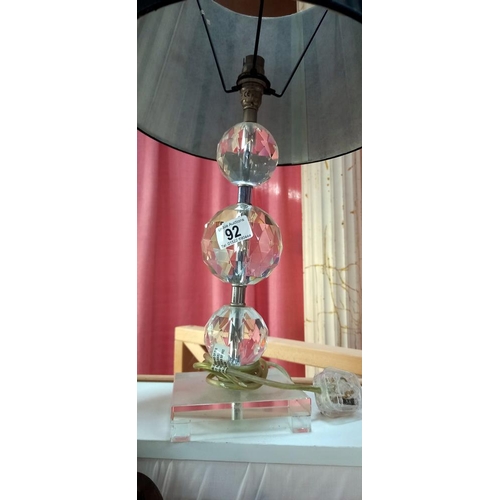 92 - An artistic acrylic table lamp COLLECT ONLY