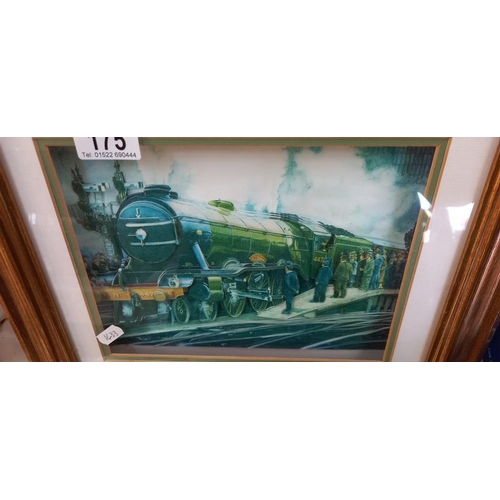 175 - A gilt framed 3D picture of a steam train