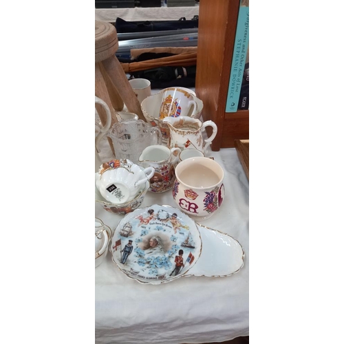 177 - A good selection of Royal commemorative ware, Victorian onwards including cups, jugs and bowls etc