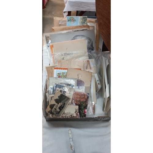 184 - A box of ephemera, photos etc