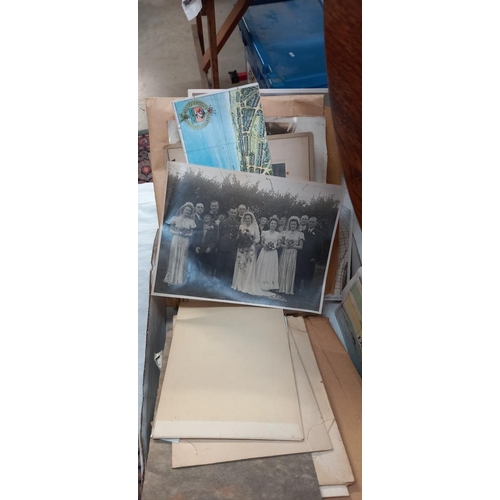 184 - A box of ephemera, photos etc