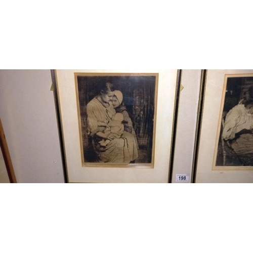 198 - A pair of framed black and white prints