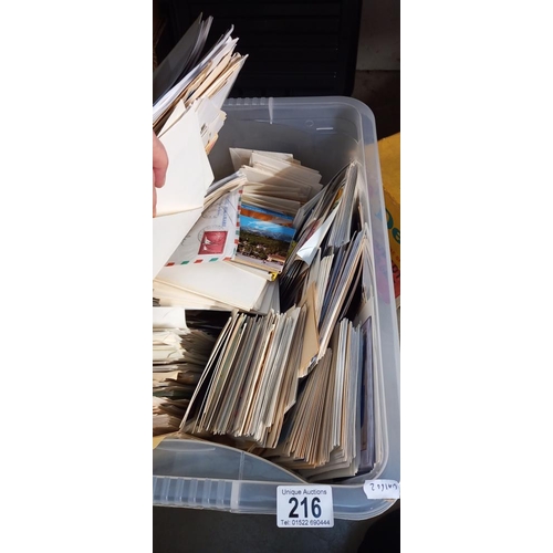 216 - A box of stamps  etc