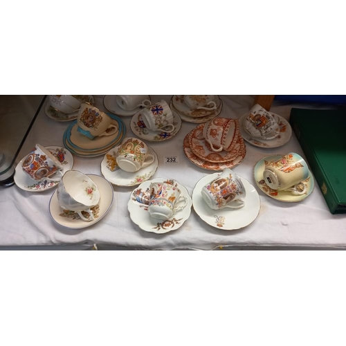 232 - A good selection of Queen Victoria onwards cups and saucers