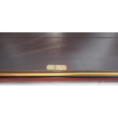 267 - A mahogany effect display case, COLLECT ONLY