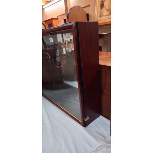 267 - A mahogany effect display case, COLLECT ONLY