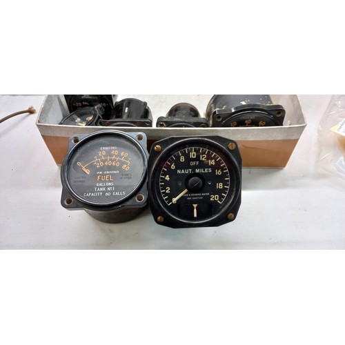 1497 - An Air Ministry Astro Compass Mk11 6A/1174 and a quantity of aircraft instruments.