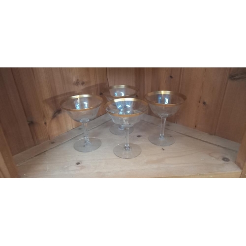 307 - 6 decorative wine glasses and 6 matching cocktail glasses