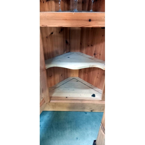 308 - A pine corner cabinet, COLLECT ONLY